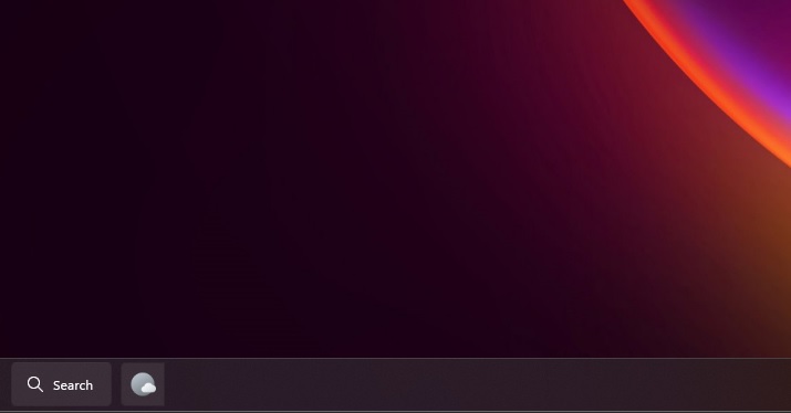 Screenshot of Windows 11's new search bar within the taskbar