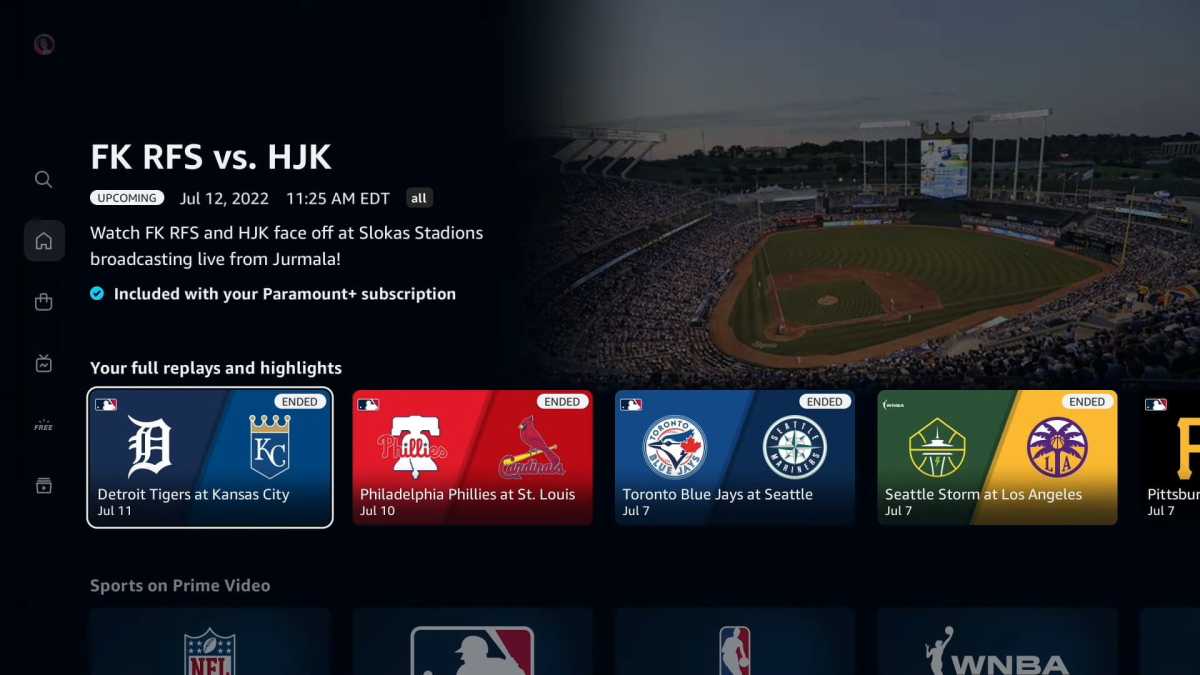 Amazon new interface sports