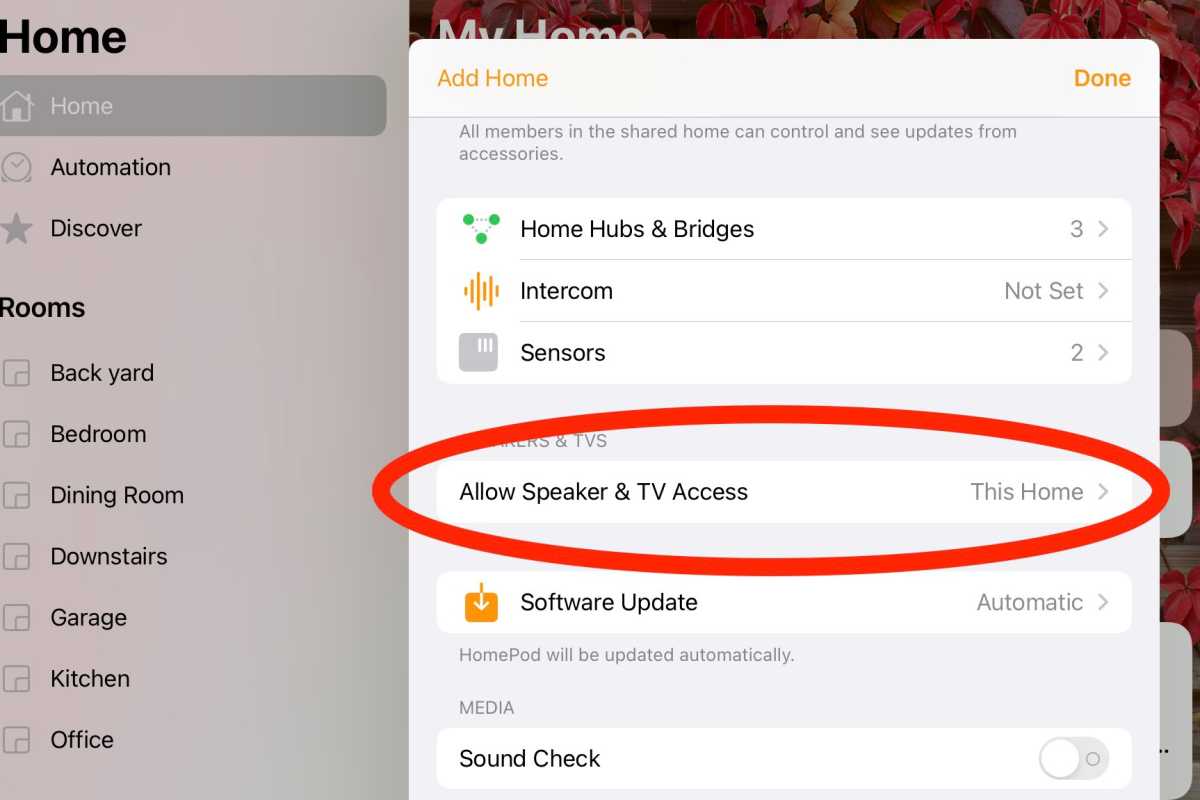 Apple Home allow AirPlay 2speaker and TV access