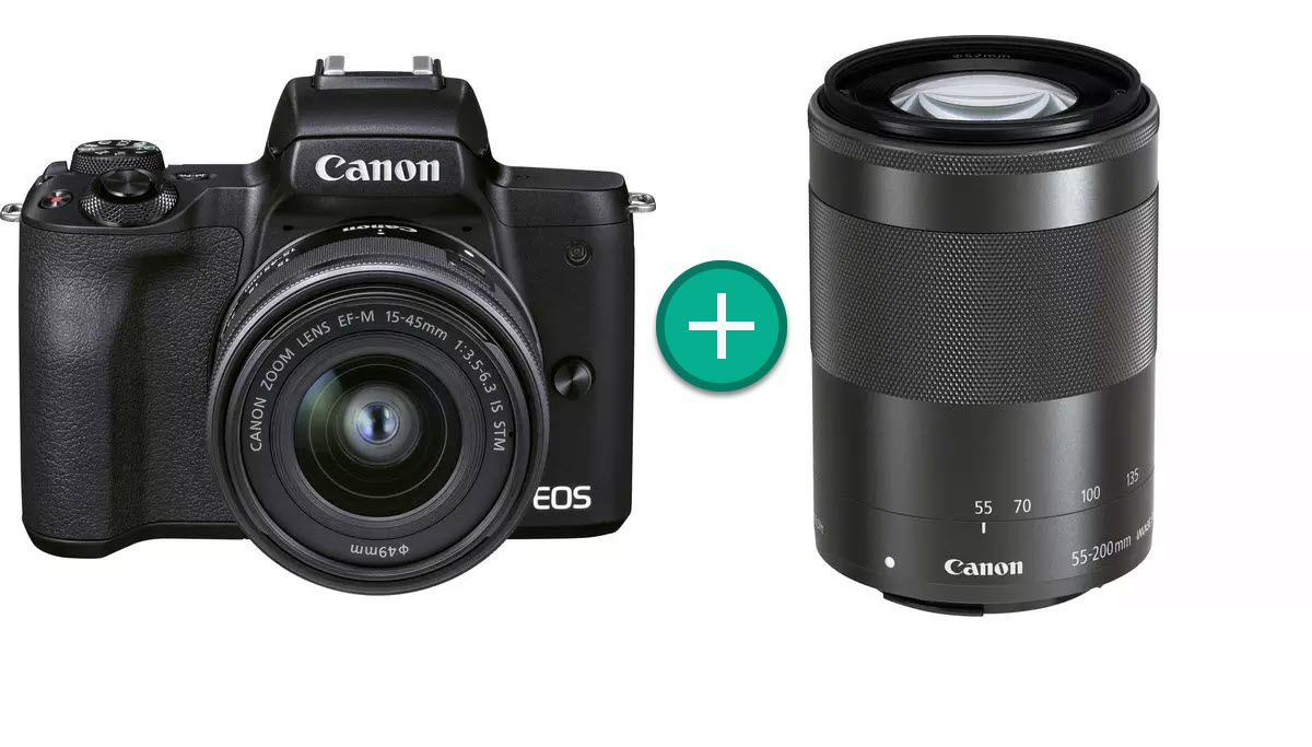 Canon EOS M50 Mark II with 15-45 & 55-200 lenses
