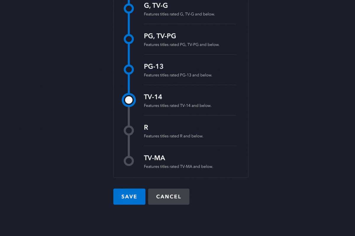 Disney Plus définit une restriction de classification du contenu