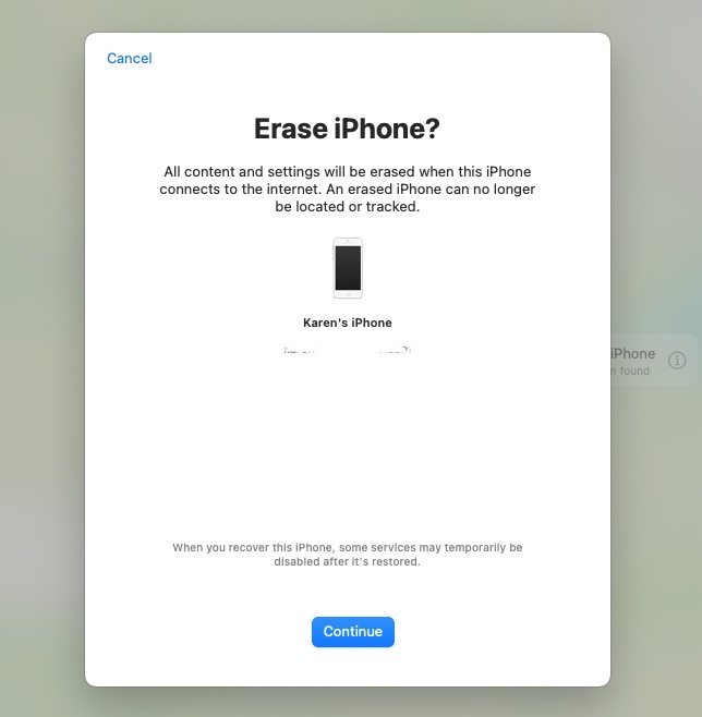 Erase iPhone with Find My