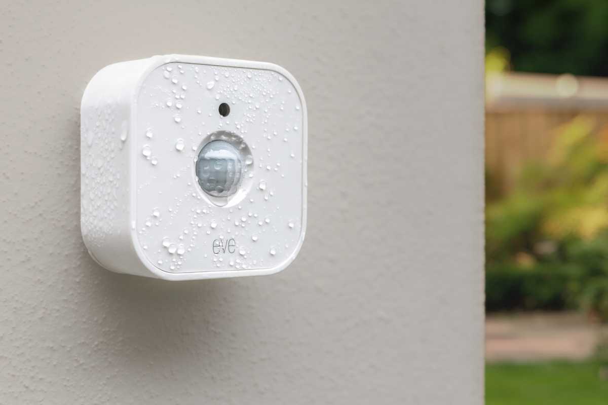 Eve Motion sensor installed outdoors