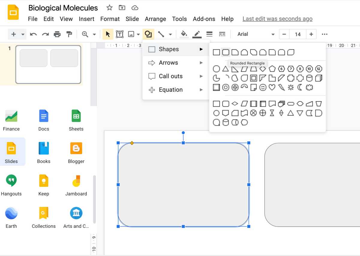 Flashcards Google Slides Shapes