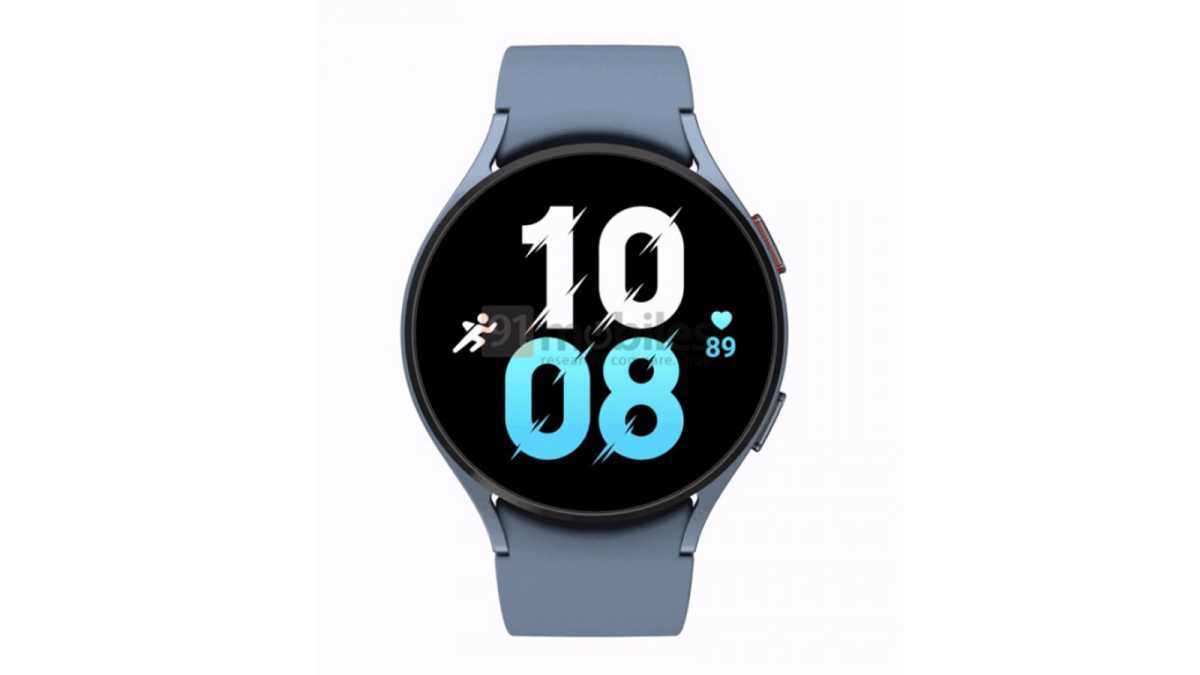 Render of the Galaxy Watch 5 in blue