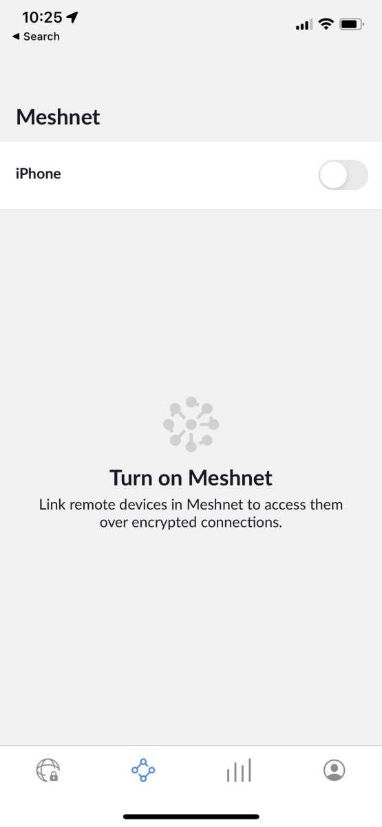 NordVPN Meshnet iOS turn on toggle