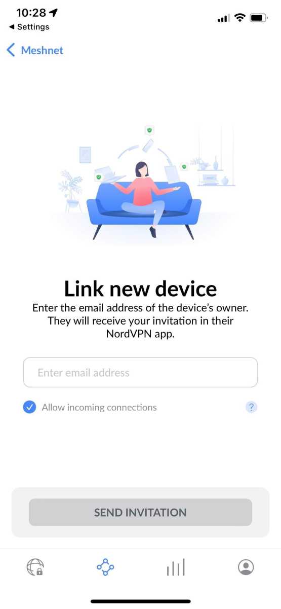 NordVPN Meshnet Link new device iOS