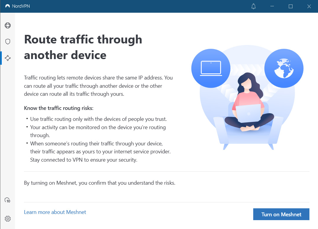 NordVPN Meshnet enable