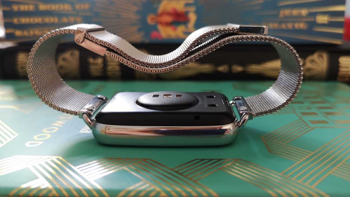 The Huawei Watch Fit 2's magnetic charging strip