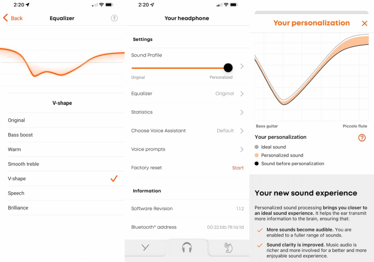 Beyerdynamic app EQ controls