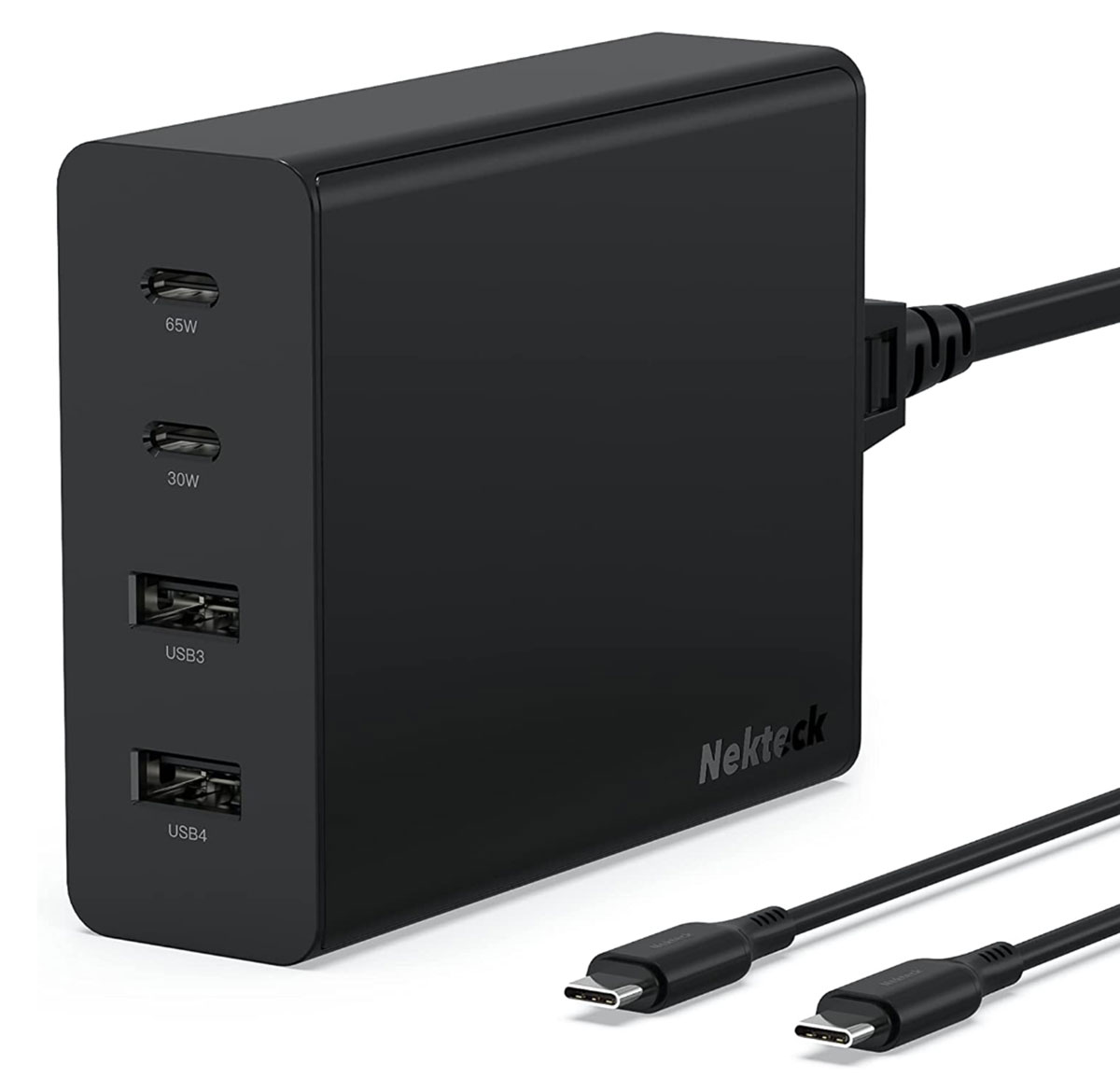 UGREEN 65W USB C Charger, Travel Power Adapter with 3 Switchable Plugs  US/UK/EU, Black 