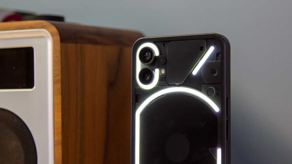 Nothing Phone (1) rear with Glyph lights