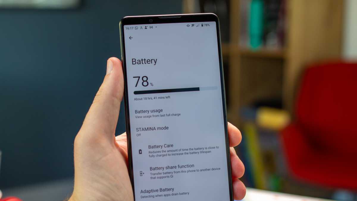 Sony Xperia 1 IV battery settings