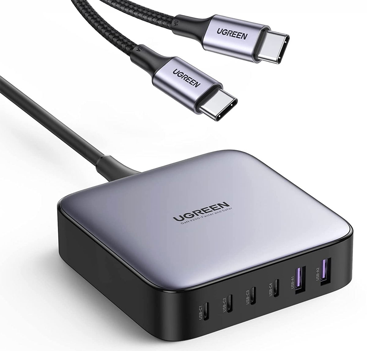 Ugreen Nexode 200W 6-Port â Best mixed USB-A/USB-C Desktop Charger