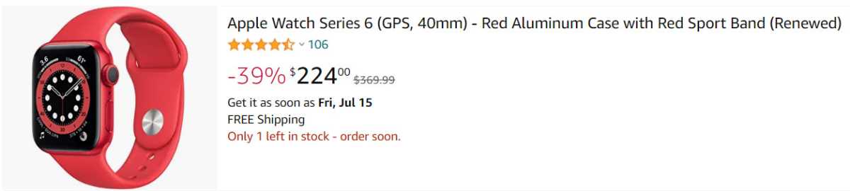 Apple Watch Series 6 in red