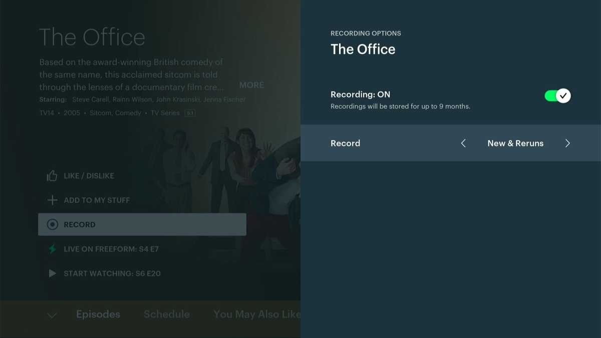 Options DVR Hulu + TV en direct