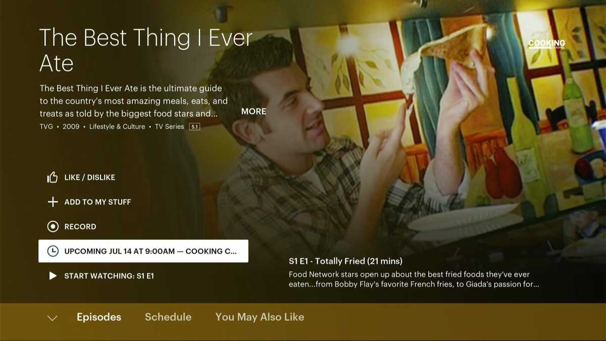 Hulu + Live TV show page