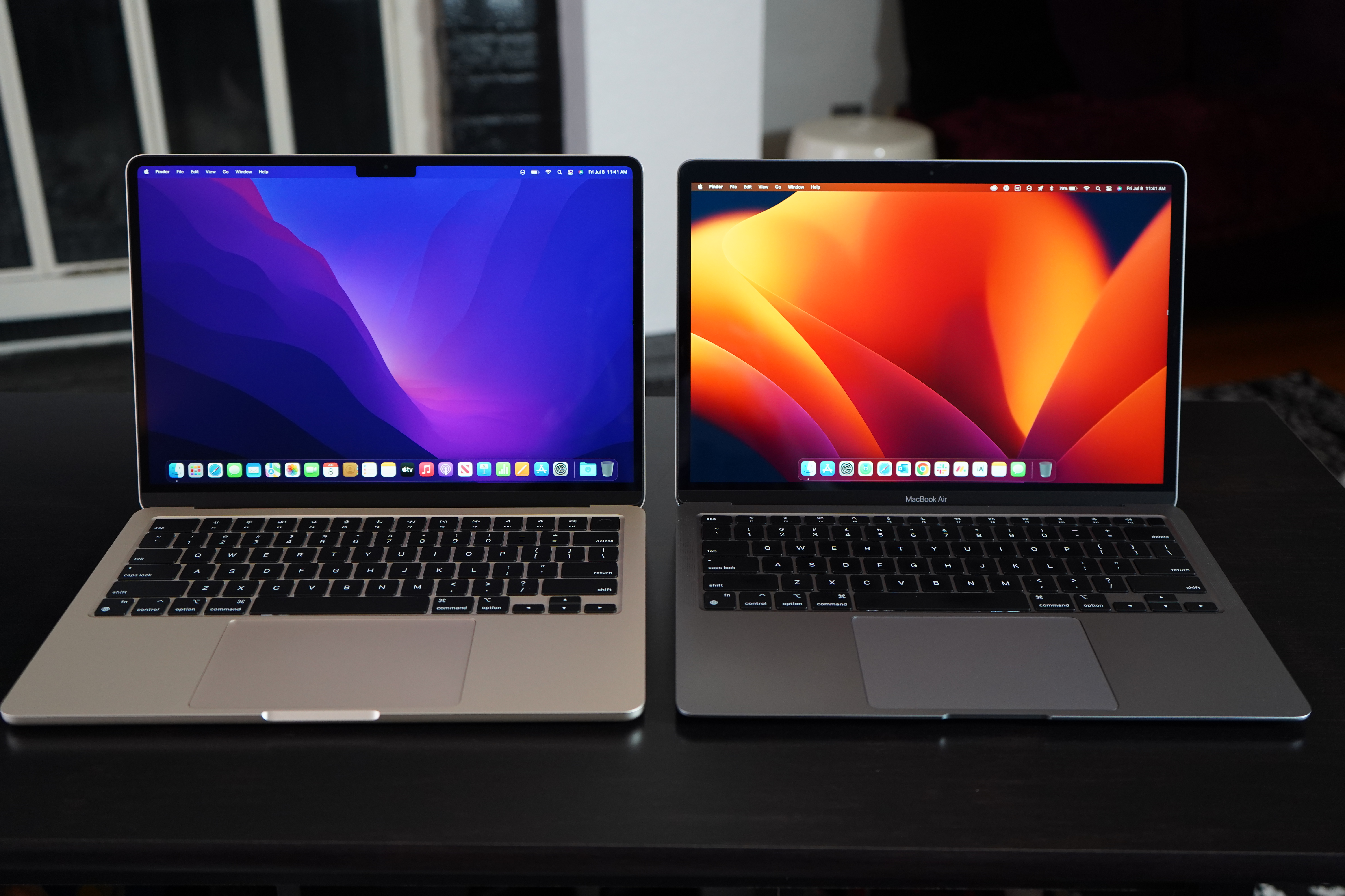 M2 vs M1 MacBook Air Display Størrelse