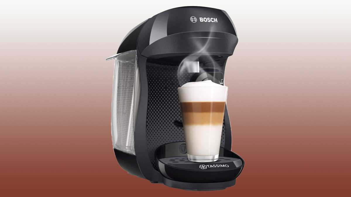 Tassimo Happy coffee machine with tall latte