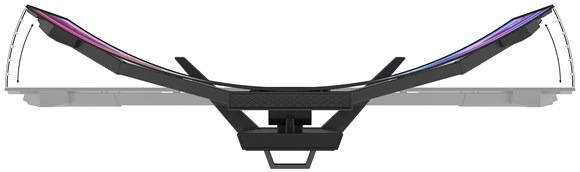 Corsair Xeneon flex monitor top angle, flat and curved