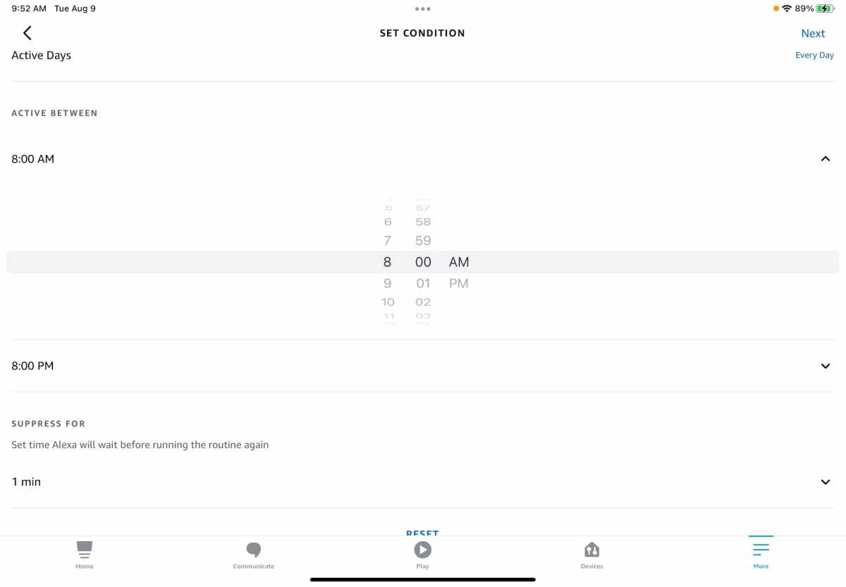 Alexa routine suppress sound detection