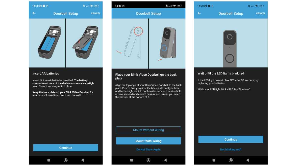 Installation guide from Blink Doorbell app