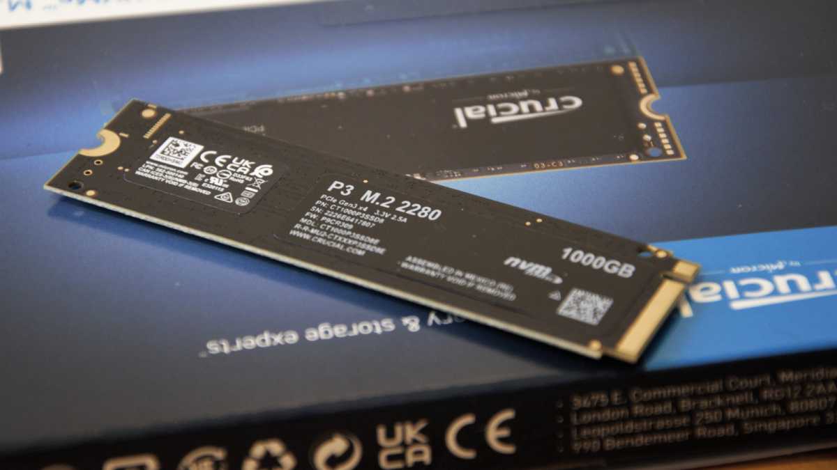 Crucial P3 NVMe SSD in the box