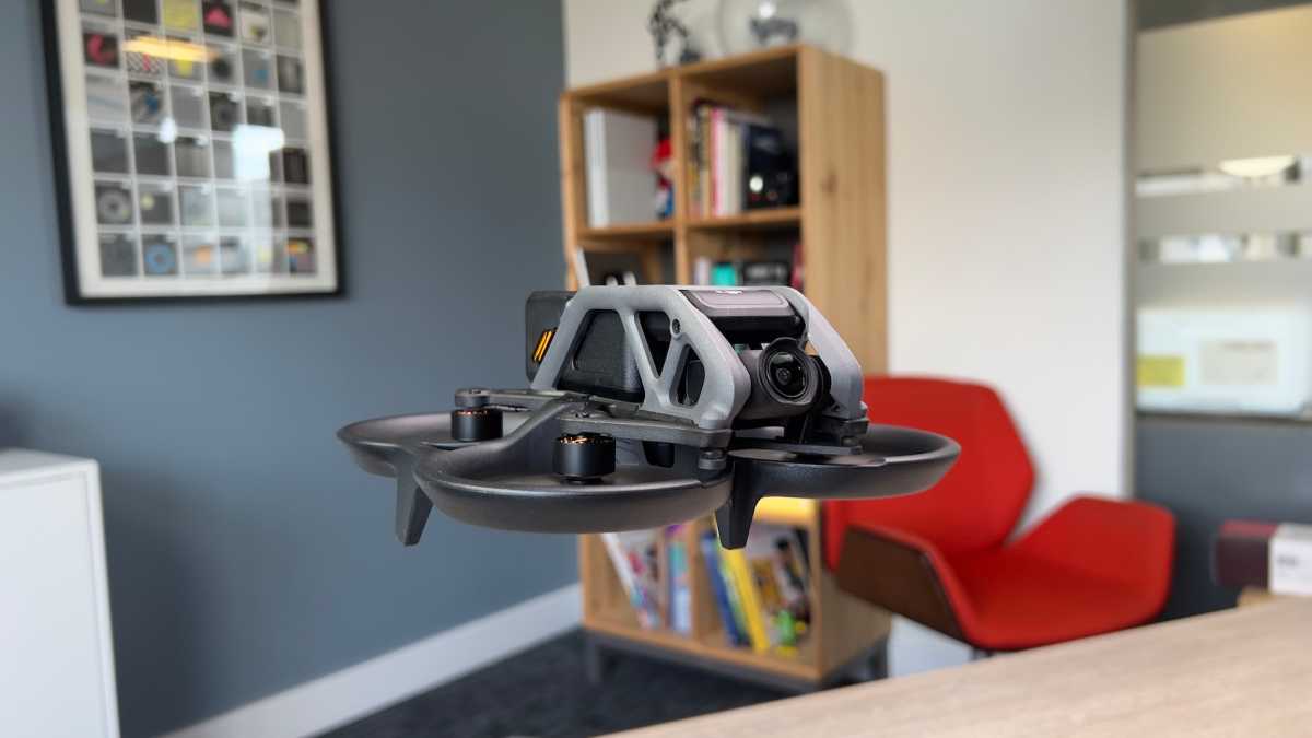 DJI Avata hovering in a room