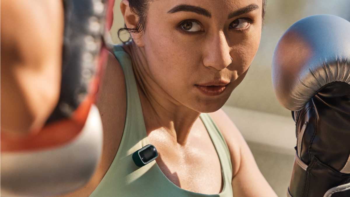 Fitbit Inspire 3 clipped onto a boxer's top
