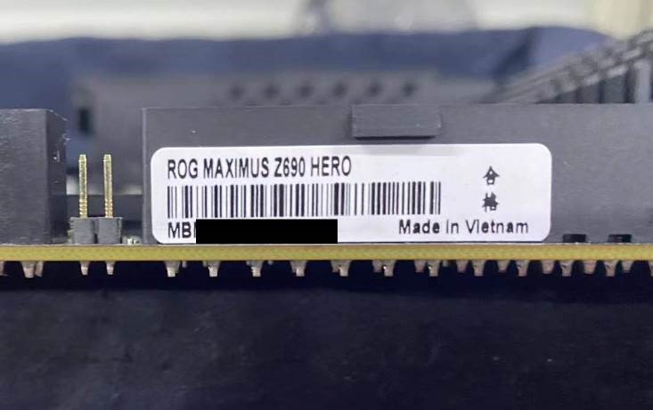 Asus motherboard serial number sticker