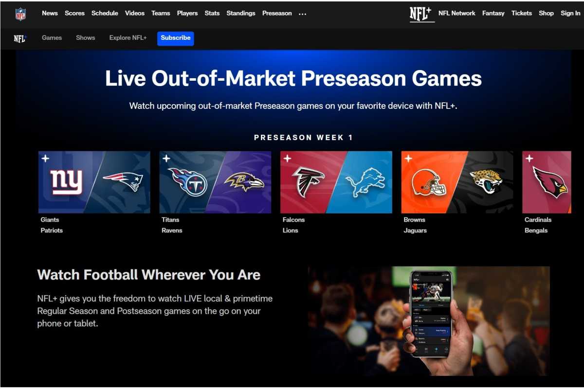 live streaming nfl games today