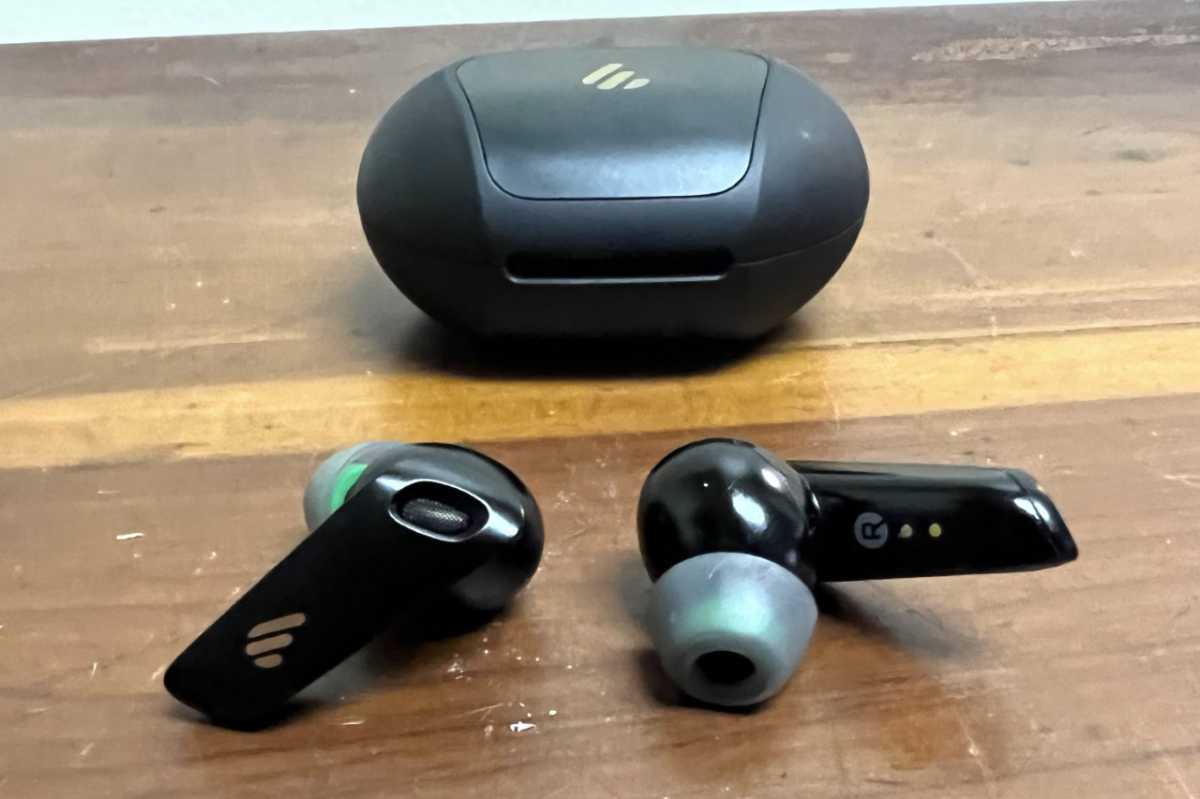 Edifier NeoBuds S case and earbuds