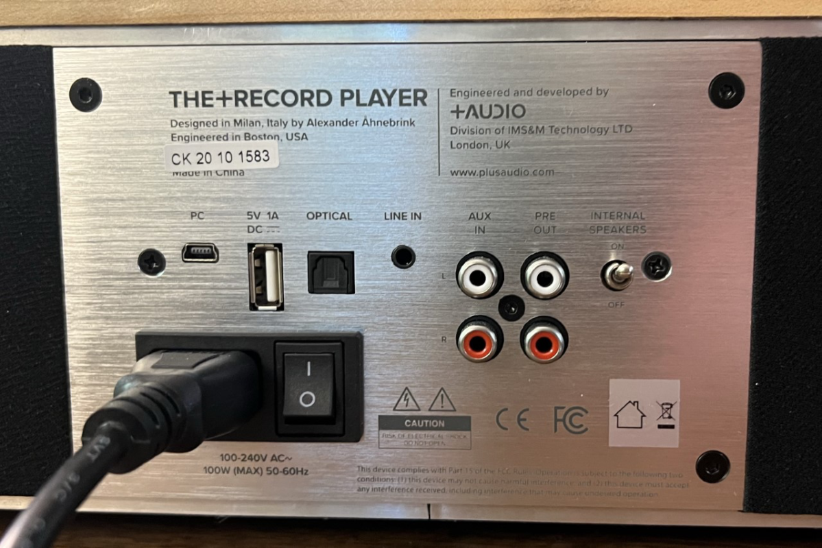 Plus Audio The+Record Player rear inputs