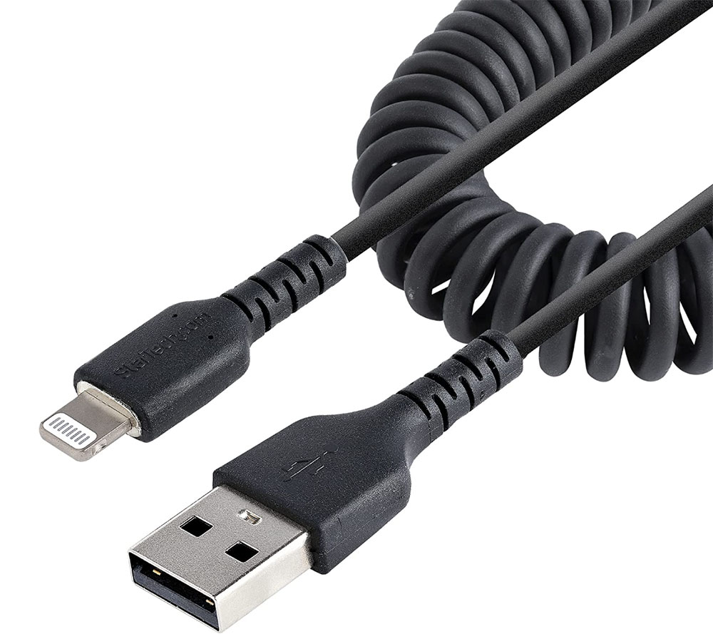StarTech.com USB to Lightning Cable - Best Coiled USB-A to Lightning cable