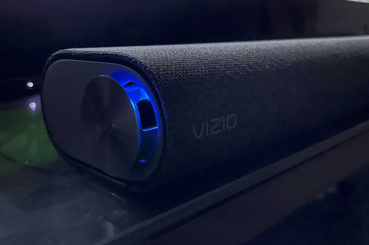 Vizio M-Series Elevate side speaker port open