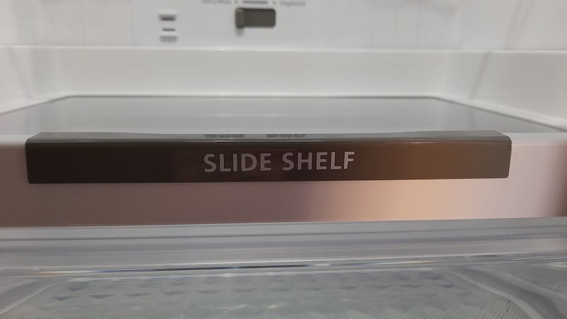 The slide shelf in the Hitachi fridge