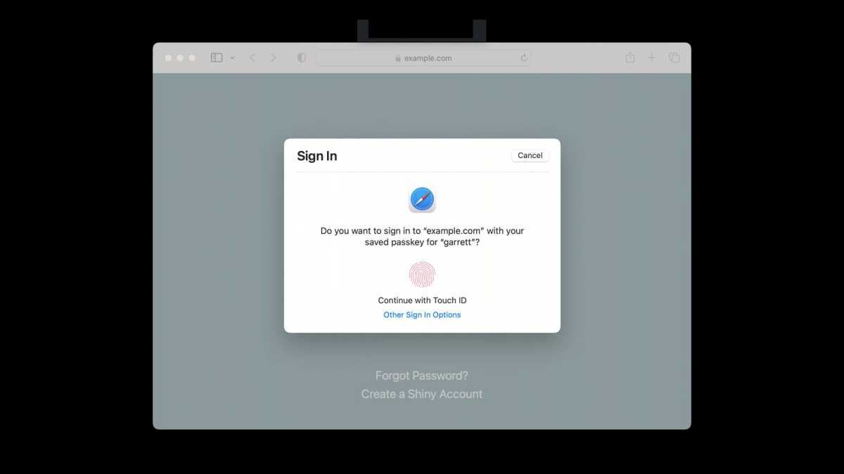 Passkeys Safari prompt