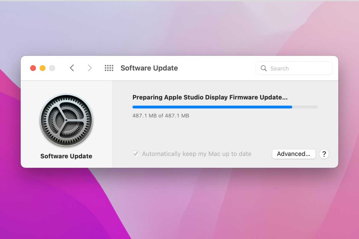 Descarga de la actualización del firmware de Studio Display