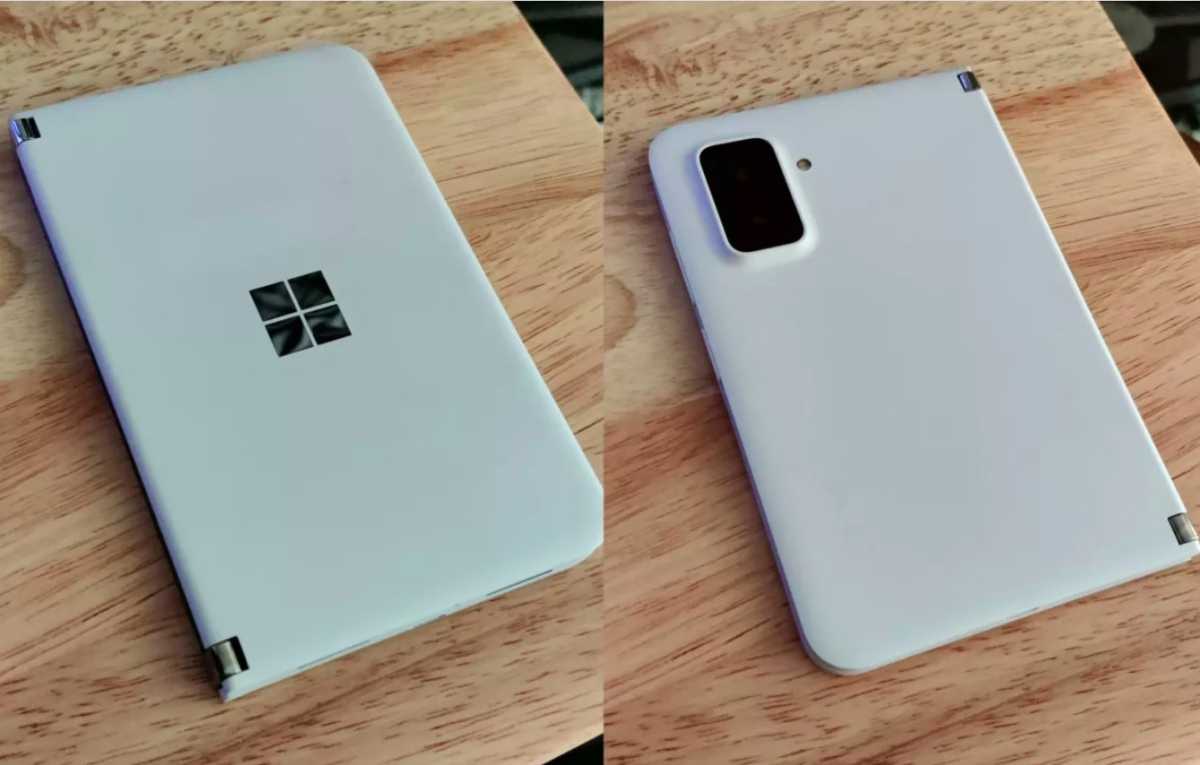 Cancelled mid-range Surface Duo - front and back