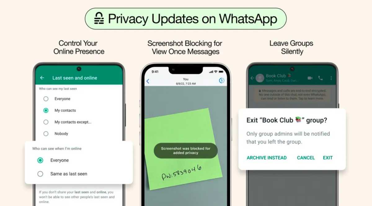 WhatsApp privacy updates summary image