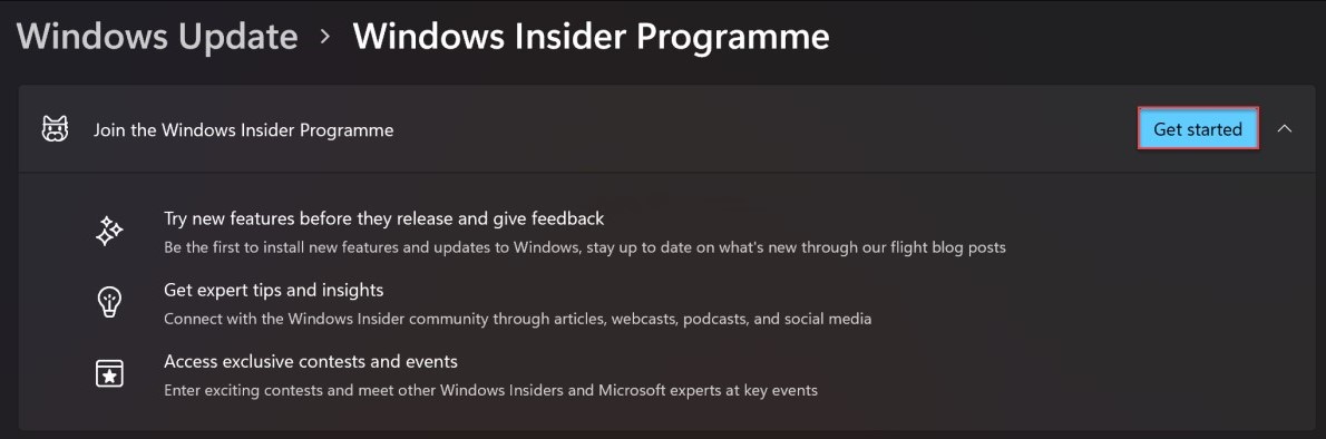 Joining the Windows Insider Program in Windows 11