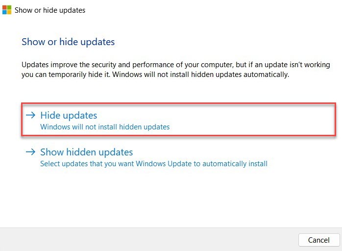 Windows 11 block updates method
