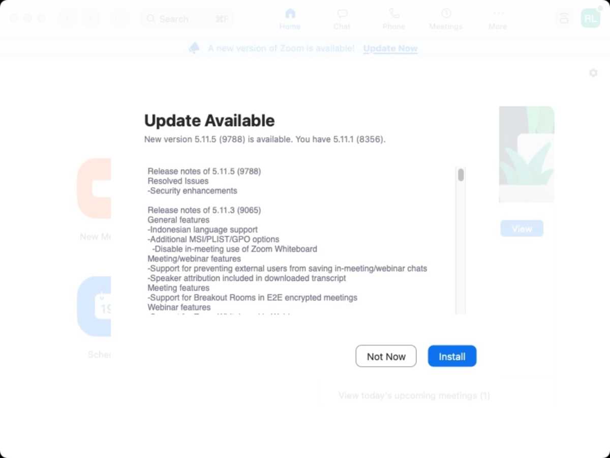 Zoom Mac install update