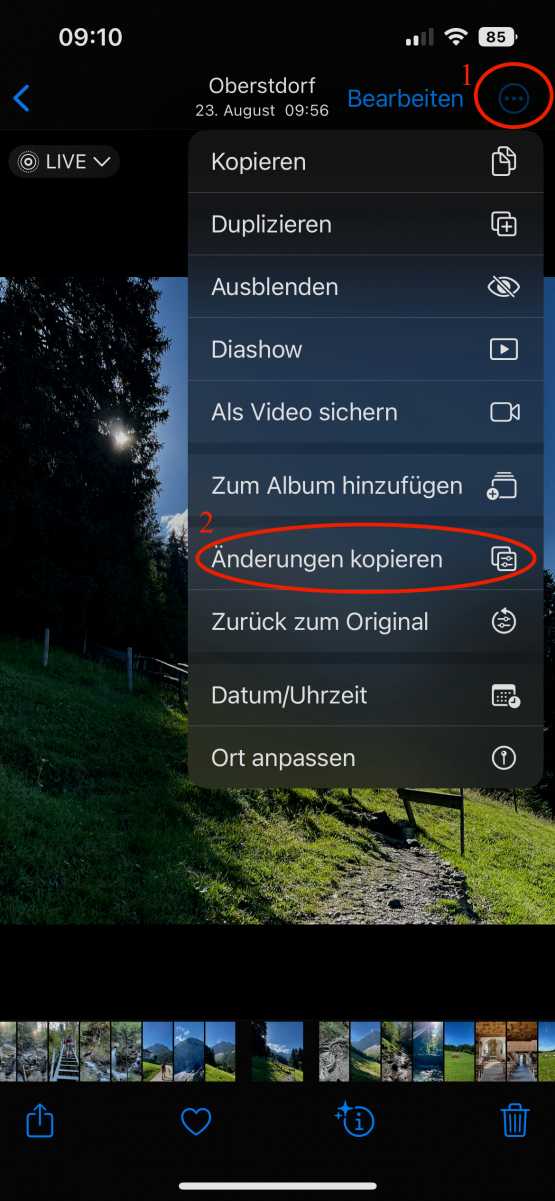 iOS 16 Stapelbearbeitung von Bildern 02
