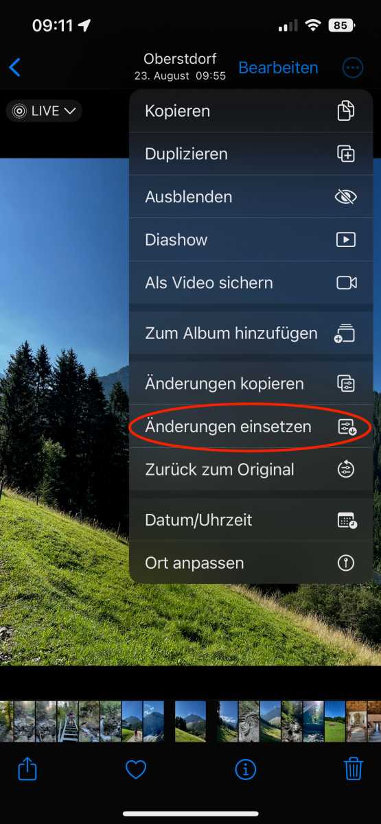 iOS 16 Stapelbearbeitung von Bildern 04