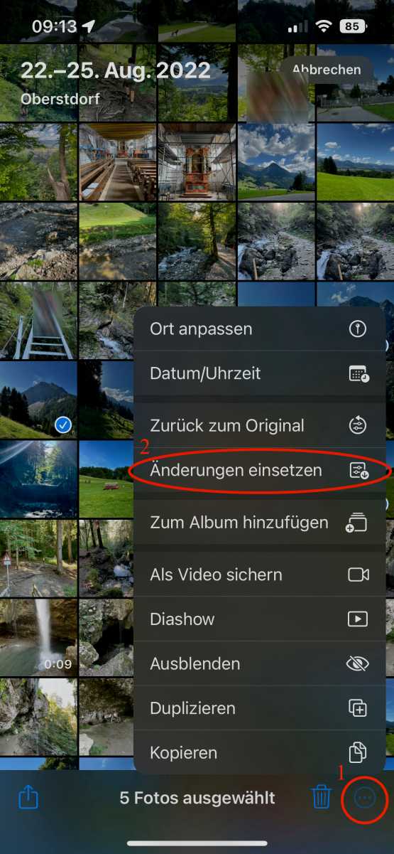 iOS 16 Stapelbearbeitung von Bildern 07