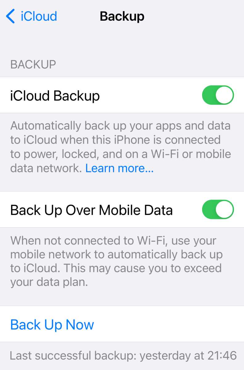 Backup iPhone