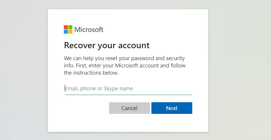 Microsoft восстановит возможность сброса пароля вашей учетной записи