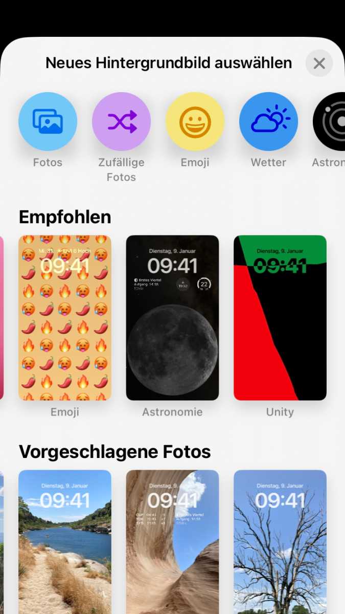 Hintergrundoptionen