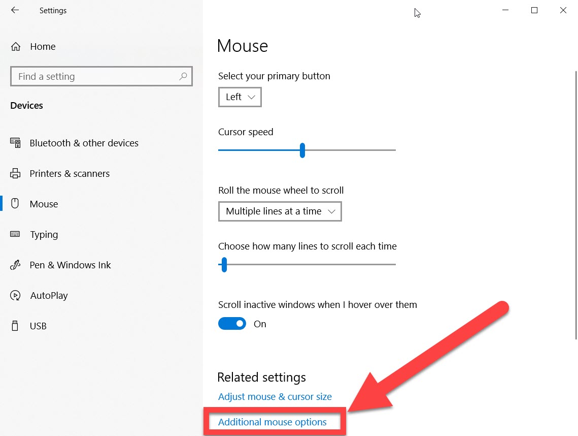Windows 10 mouse acceleration